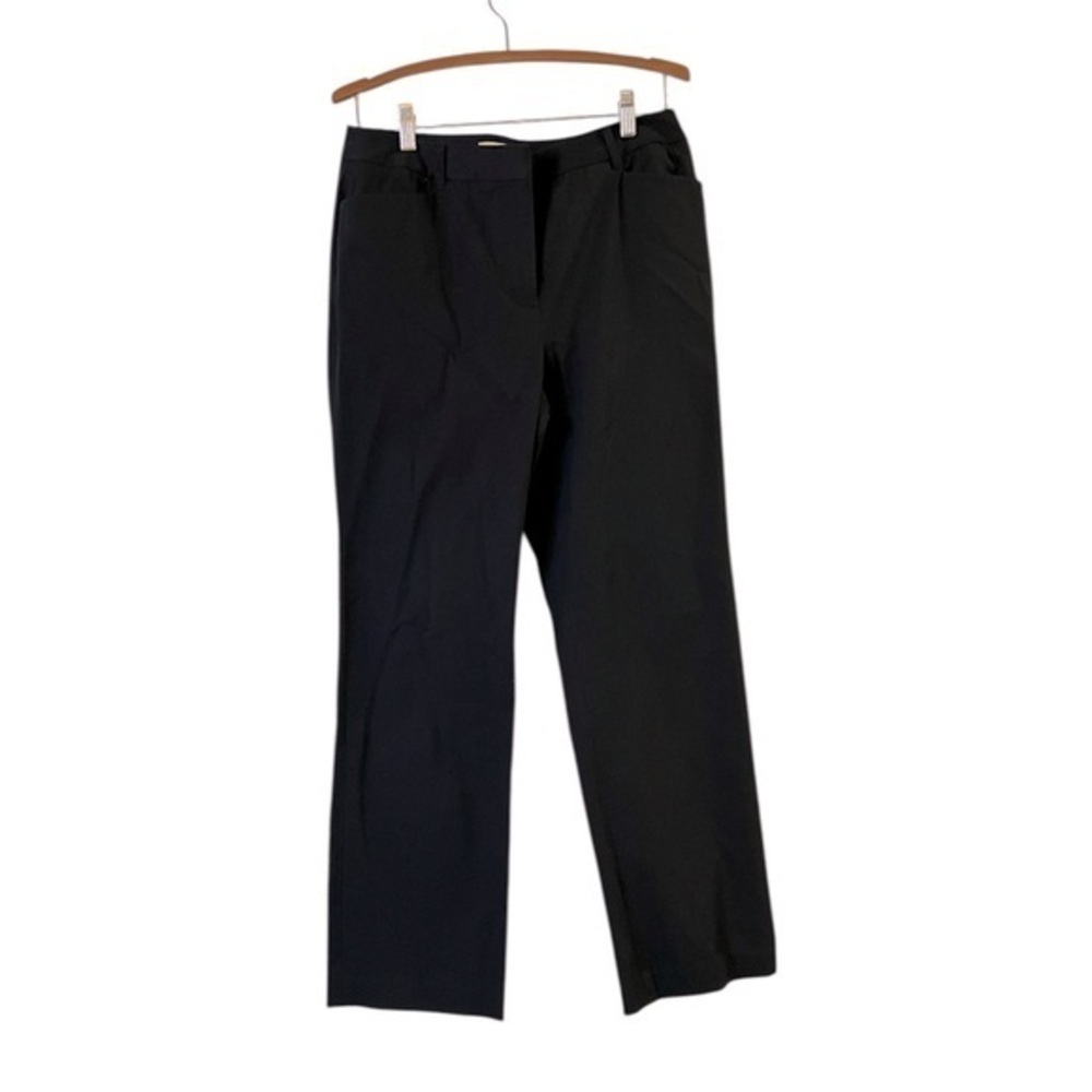 NWOT KATE HILL PETITE black straight leg stretch cotton pants 8P